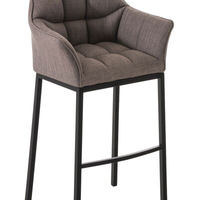 Taburete de bar Damaso B tejido base 4 patas Gris 48x64x110 Gris Material metal