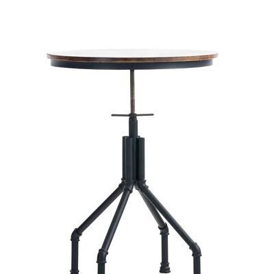 Table pipe noir 71x71x83 bois métal noir