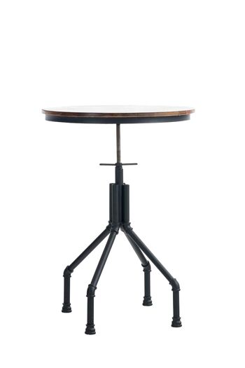 Table pipe noir 71x71x83 bois métal noir 1