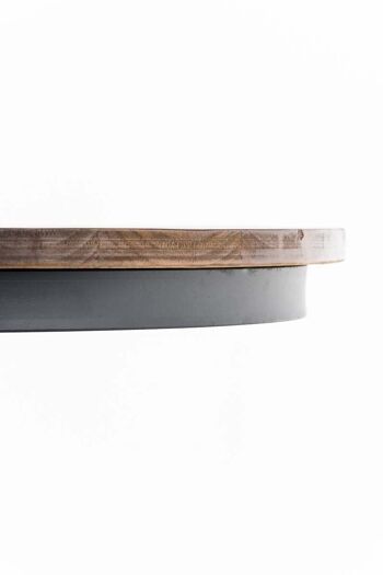 Table pipe noir 71x71x83 bois métal noir 3