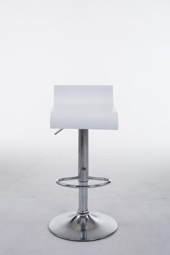 Tabouret de bar Wood blanc 41x34x67 Bois blanc Métal chromé 2