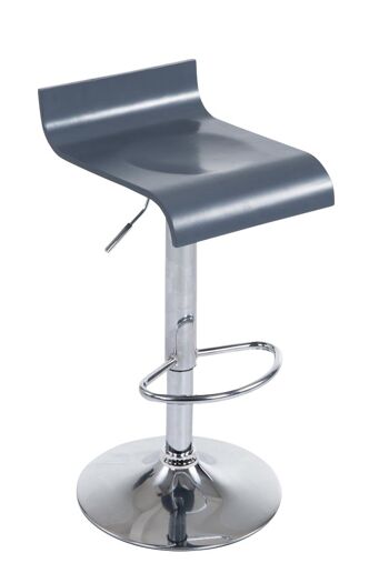 Tabouret de bar Wood Grey 41x34x67 Grey Wood Métal chromé 1