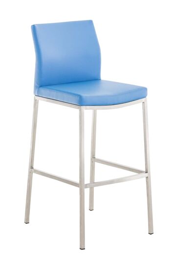 Tabouret de bar Ottawa similicuir bleu 54x44x105 similicuir bleu acier inoxydable 1