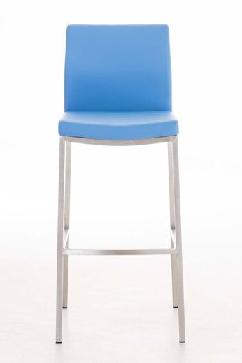 Tabouret de bar Ottawa similicuir bleu 54x44x105 similicuir bleu acier inoxydable 2