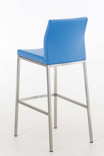 Tabouret de bar Ottawa similicuir bleu 54x44x105 similicuir bleu acier inoxydable 4