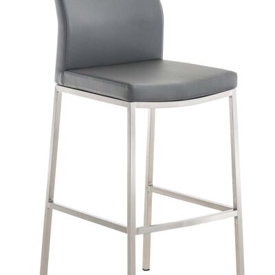 Tabouret de bar simili cuir Ottawa Gris 54x44x105 Acier inoxydable simili cuir gris