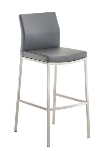 Tabouret de bar simili cuir Ottawa Gris 54x44x105 Acier inoxydable simili cuir gris 1