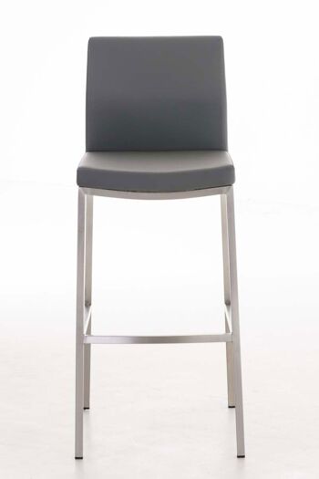 Tabouret de bar simili cuir Ottawa Gris 54x44x105 Acier inoxydable simili cuir gris 2