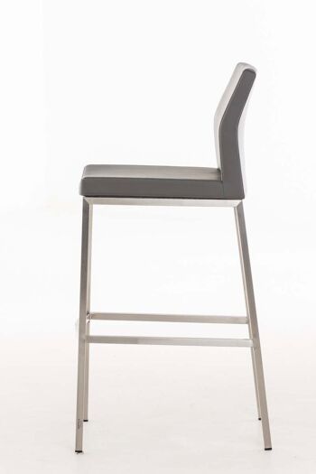 Tabouret de bar simili cuir Ottawa Gris 54x44x105 Acier inoxydable simili cuir gris 3