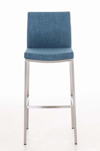 Tabouret de bar Ottawa tissu bleu 54x44x105 bleu Matière acier inoxydable 2