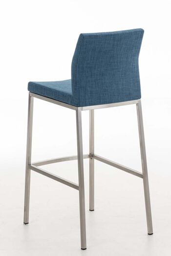 Tabouret de bar Ottawa tissu bleu 54x44x105 bleu Matière acier inoxydable 4