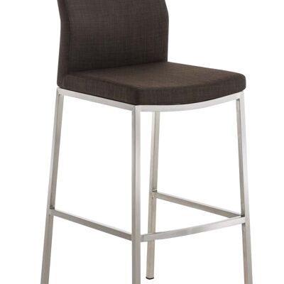 Tabouret de bar Ottawa tissu marron 54x44x105 marron Matière acier inoxydable