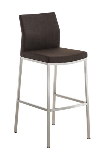 Tabouret de bar Ottawa tissu marron 54x44x105 marron Matière acier inoxydable 1