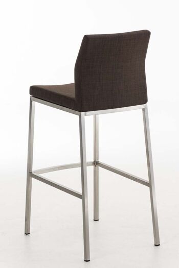 Tabouret de bar Ottawa tissu marron 54x44x105 marron Matière acier inoxydable 4