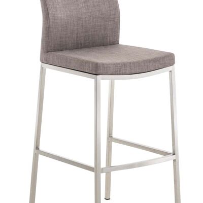 Tabouret de bar Ottawa tissu Gris 54x44x105 Gris Matière acier inoxydable