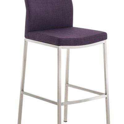 Tabouret de bar Ottawa tissu violet 54x44x105 violet Matière acier inoxydable