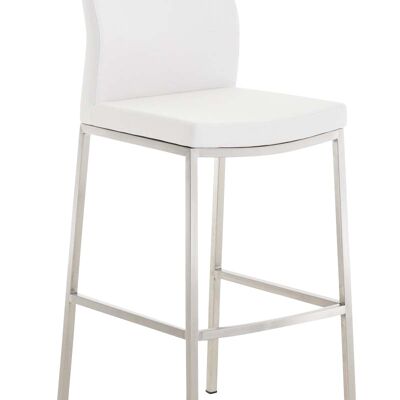 Taburete de bar Ottawa tela blanco 54x44x105 blanco Material acero inoxidable