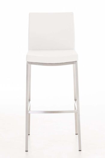 Tabouret de bar Ottawa tissu blanc 54x44x105 blanc Matière acier inoxydable 2