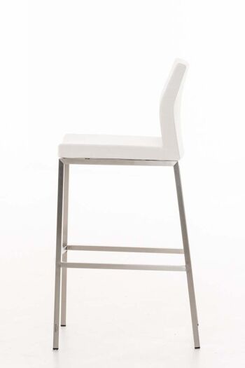 Tabouret de bar Ottawa tissu blanc 54x44x105 blanc Matière acier inoxydable 3