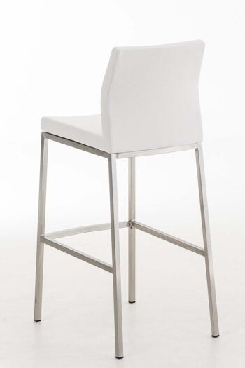 Tabouret de bar Ottawa tissu blanc 54x44x105 blanc Matière acier inoxydable 4