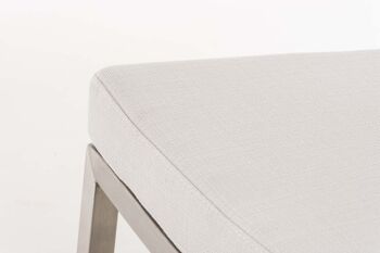 Tabouret de bar Ottawa tissu blanc 54x44x105 blanc Matière acier inoxydable 7