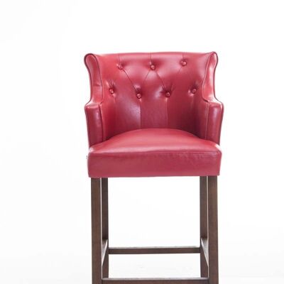 Tabouret de bar Lykso simili cuir antique-rouge foncé 60x63x114 cuir artificiel rouge Bois