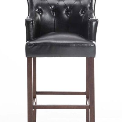 Bar stool Lykso imitation leather antique-dark black 60x63x114 black artificial leather Wood