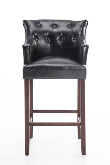 Tabouret de bar Lykso simili cuir noir antique-foncé 60x63x114 cuir artificiel noir Bois 1