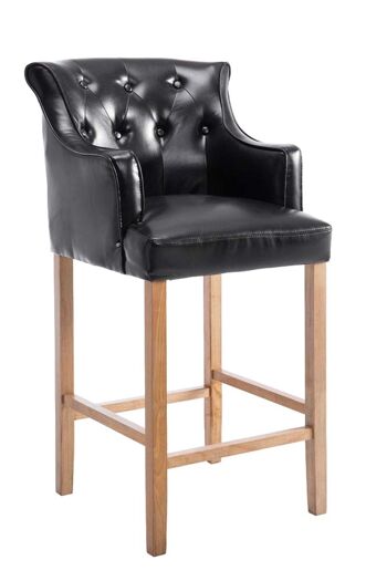 Tabouret de bar Lykso simili cuir noir clair antique 60x63x114 simili cuir noir Bois 1