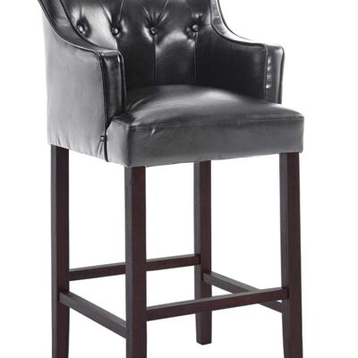 Tabouret de bar Lykso simili cuir marron noir 60x63x114 cuir artificiel noir Bois