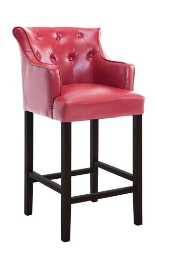 Tabouret de bar Lykso simili cuir noir rouge 60x63x114 simili cuir rouge Bois 1