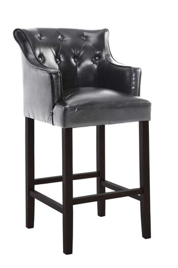 Tabouret de bar Lykso simili cuir noir noir 60x63x114 simili cuir noir Bois 1