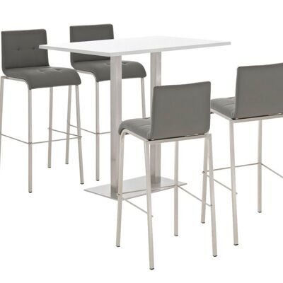 Stangenset Velosa, mattweiß Grau 130x120x111 Grau Material Edelstahl