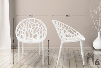 LOT de 2 chaises empilables CRYSTAL blanc brillant 60x59x80 plastique plastique blanc brillant 2