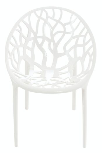 LOT de 2 chaises empilables CRYSTAL blanc brillant 60x59x80 plastique plastique blanc brillant 3