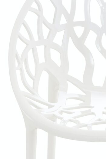 LOT de 2 chaises empilables CRYSTAL blanc brillant 60x59x80 plastique plastique blanc brillant 5