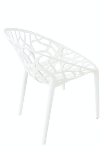 LOT de 2 chaises empilables CRYSTAL blanc brillant 60x59x80 plastique plastique blanc brillant 6