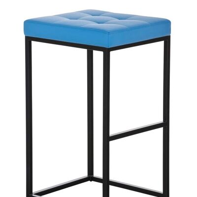 Barhocker Lugano B77 blau 45x41x77 blau Kunstleder Metall mattschwarz