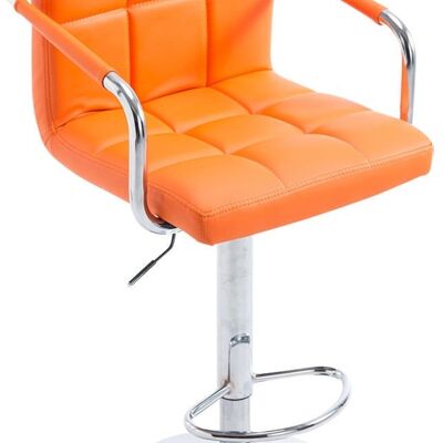 Barhocker Lucy V2 chrom orange 46x54x91 orange Kunstleder Metall