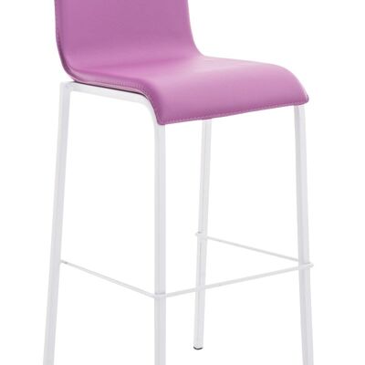 Tabouret de bar Avola Cuir Flat W78 violet 51x43x103 métal simili cuir violet