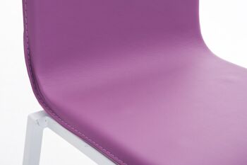 Tabouret de bar Avola Cuir Flat W78 violet 51x43x103 métal simili cuir violet 5