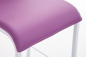 Tabouret de bar Avola Cuir Flat W78 violet 51x43x103 métal simili cuir violet 6