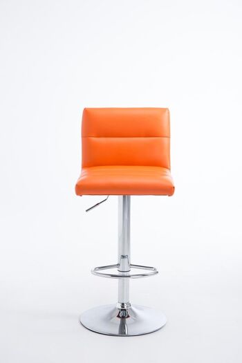 Tabouret de bar Limerick chrome orange 50,5x41,5x84 cuir artificiel orange métal 2