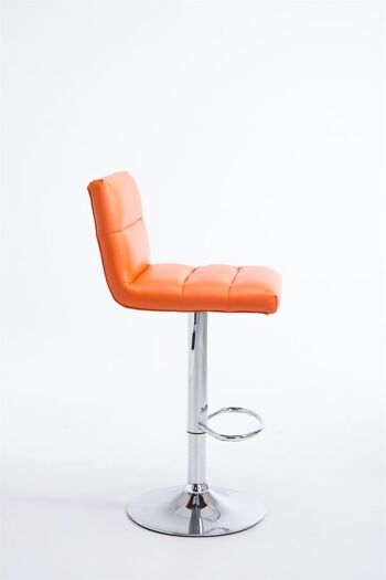 Tabouret de bar Limerick chrome orange 50,5x41,5x84 cuir artificiel orange métal 3