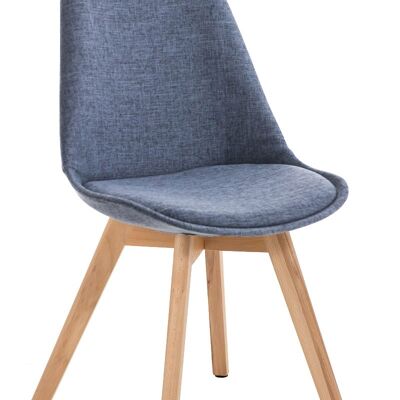 Chaise visiteur Borneo STOFF, bleu naturel 41x48x81 bleu Matière Bois