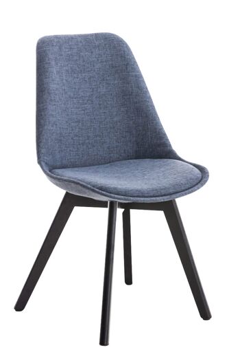 Chaise visiteur Borneo FABRIC, bleu noir 41x48x81 bleu Matière Bois 1