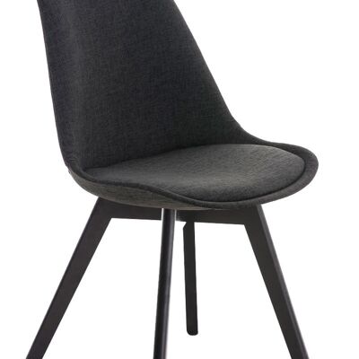 Silla de visita Borneo TELA, negro gris oscuro 41x48x81 gris oscuro Material Madera