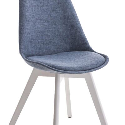 Visitor chair Borneo STOFF, white blue 41x48x81 blue Material Wood