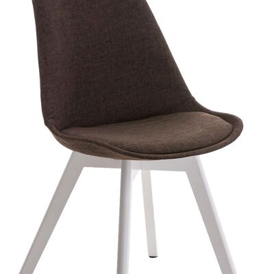 Visitor chair Borneo STOFF, white brown 41x48x81 brown Material Wood