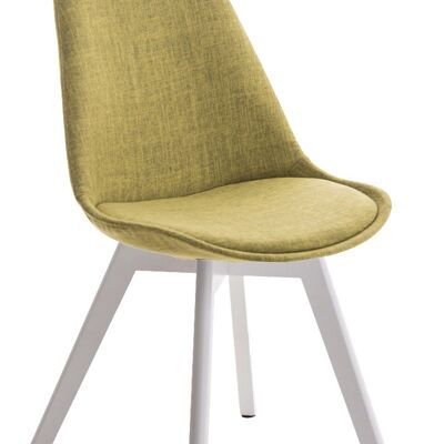 Silla de visita Borneo STOFF, blanco verde claro 41x48x81 verde claro Material Madera